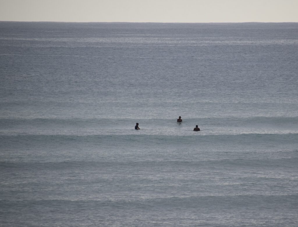 Surfers waiting for waves during a surf session in Boa Vista, Cape Verde