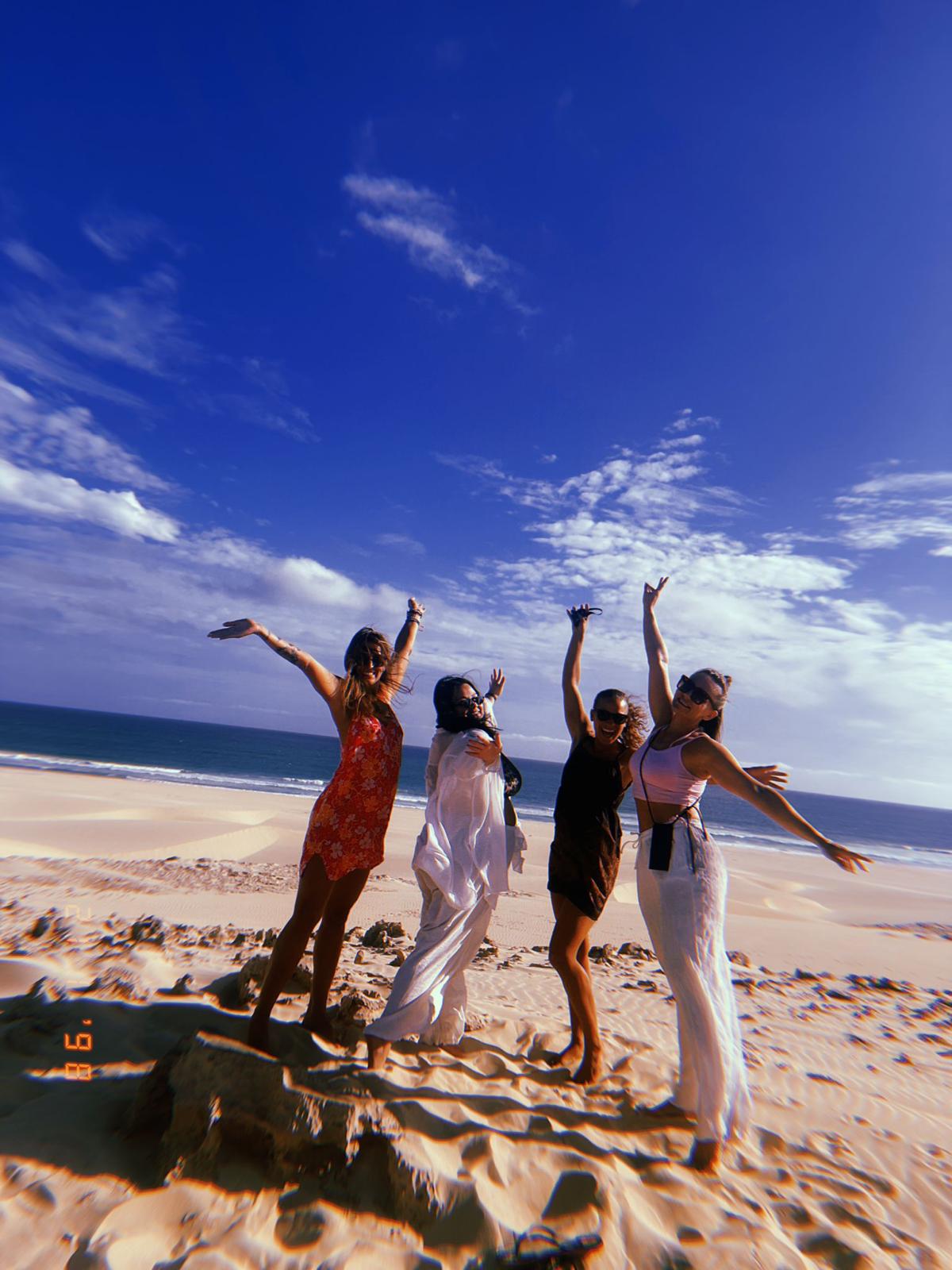 Friends exploring Boa Vista during island excursion in Cape Verde